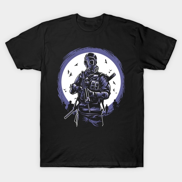Gas Mask T-Shirt by Dark Planet Tees